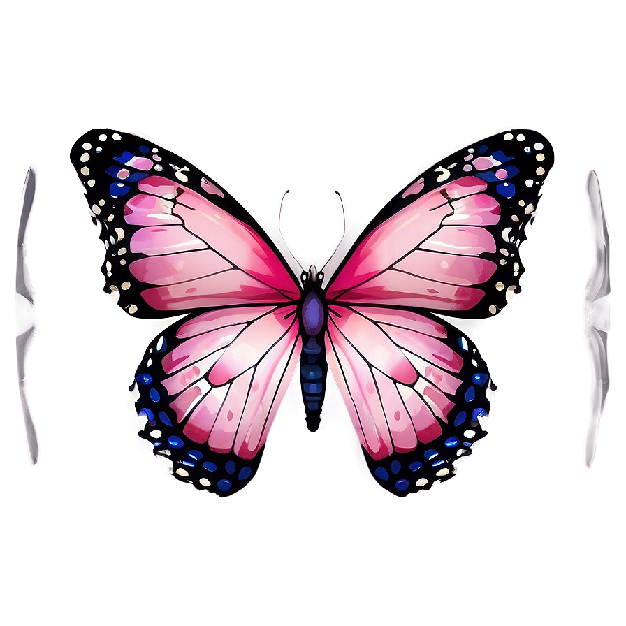 Pink Butterfly Border Png 05232024