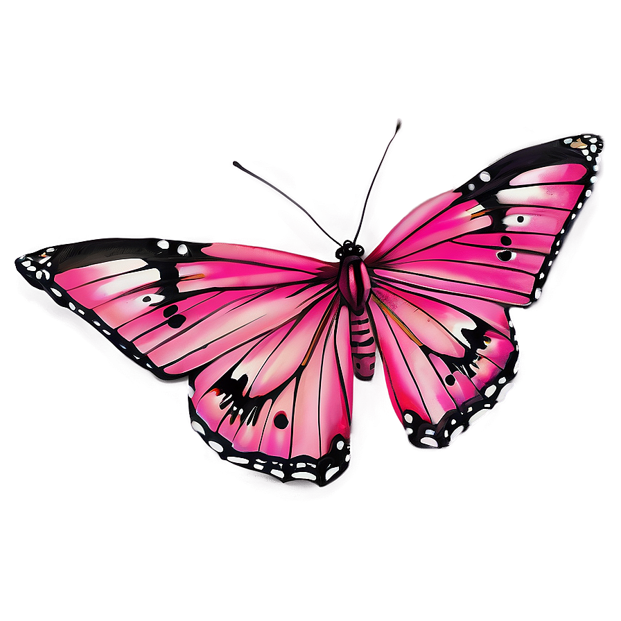 Pink Butterfly Fine Detail Png Bqt