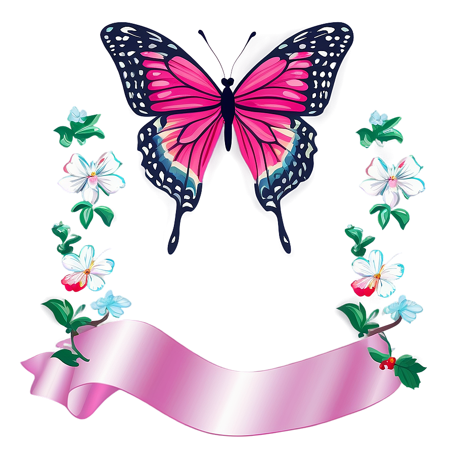 Pink Butterfly For Invitation Card Png Tyo