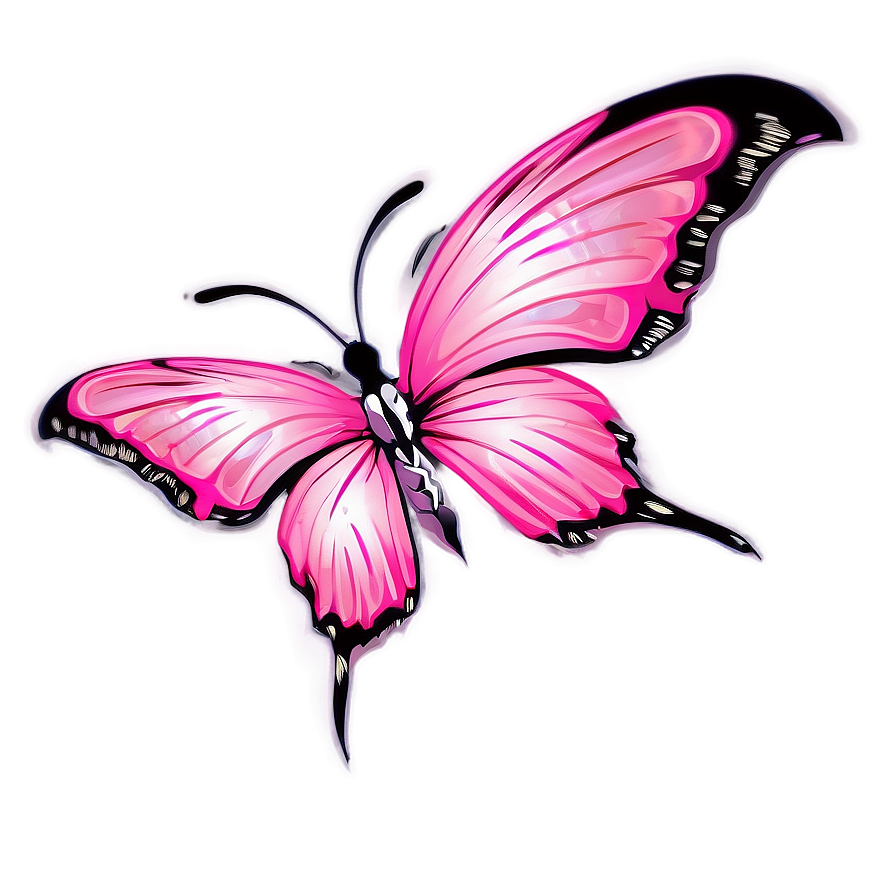 Pink Butterfly For Tattoo Design Png 25