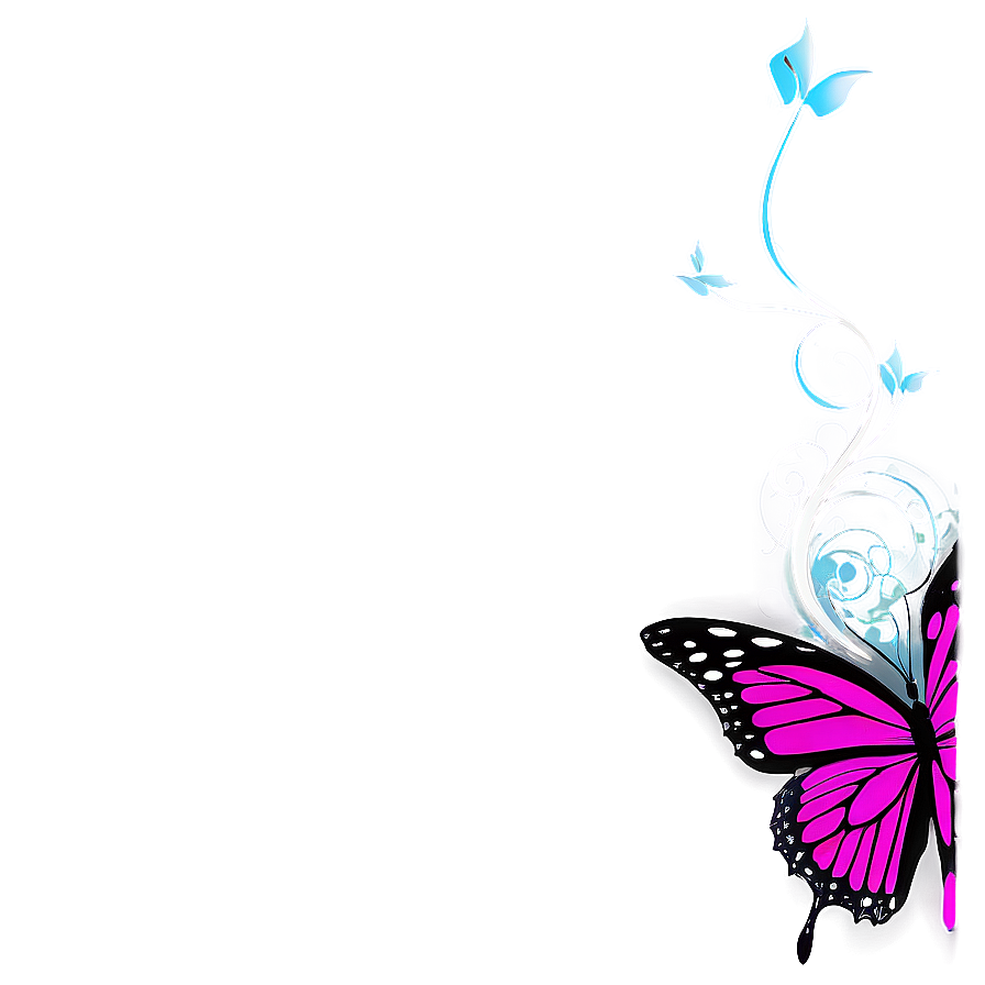 Pink Butterfly For Wedding Design Png Ofd