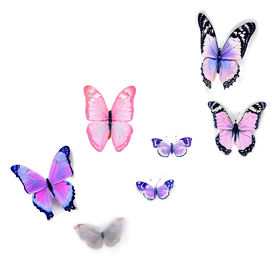 Pink Butterfly Genuine Photo Png Hwe71