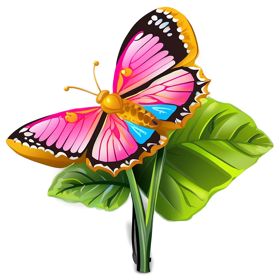 Pink Butterfly In Nature Png Sru24