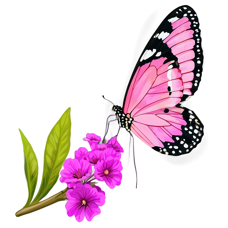 Pink Butterfly In The Wild Png 52