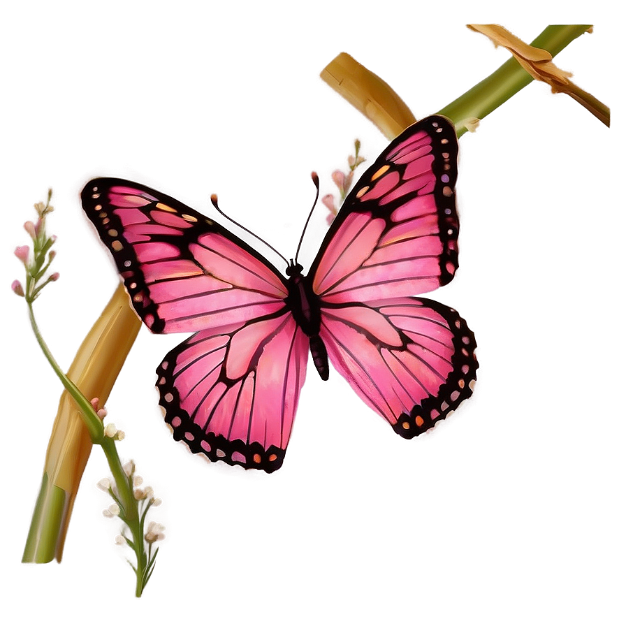 Pink Butterfly Nature's Beauty Png 8