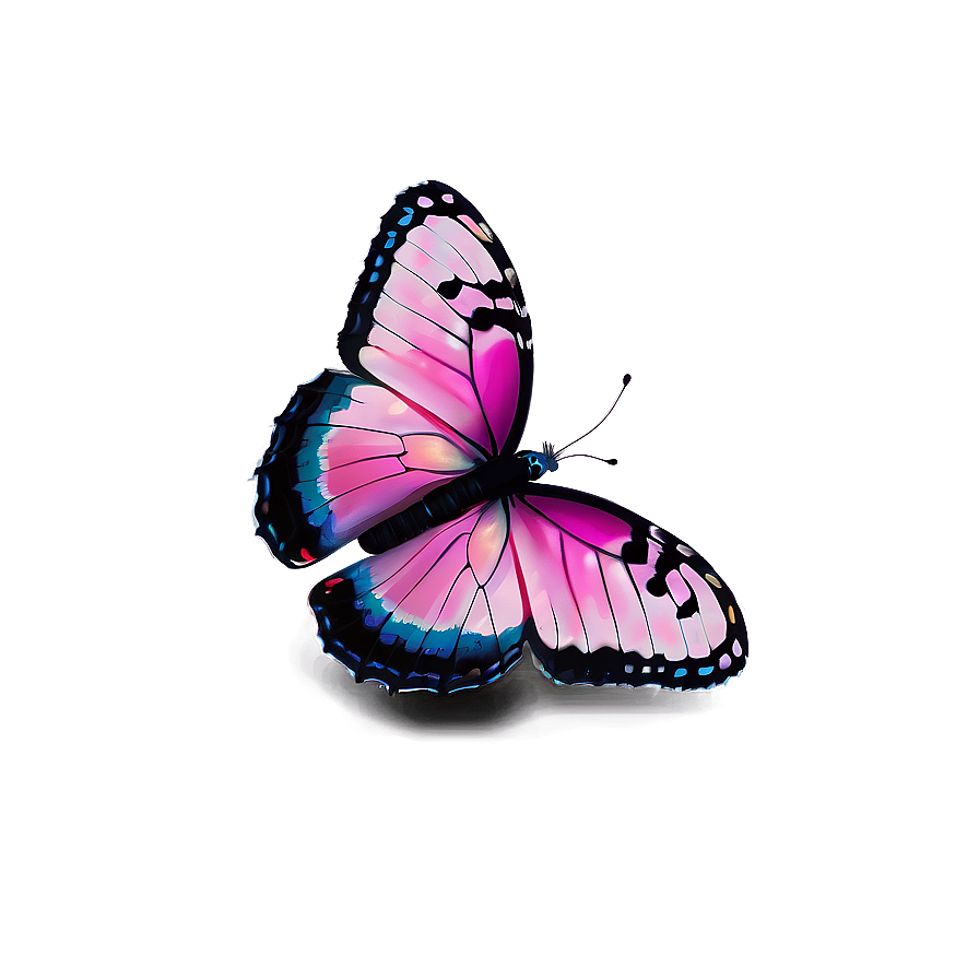 Pink Butterfly On White Background Png Xtw30