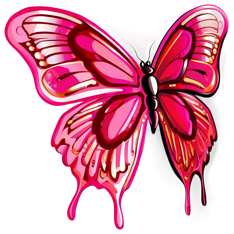 Pink Butterfly Sticker Png 8