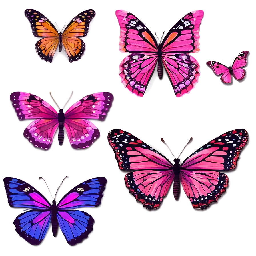 Pink Butterfly Vivid Color Png 06212024