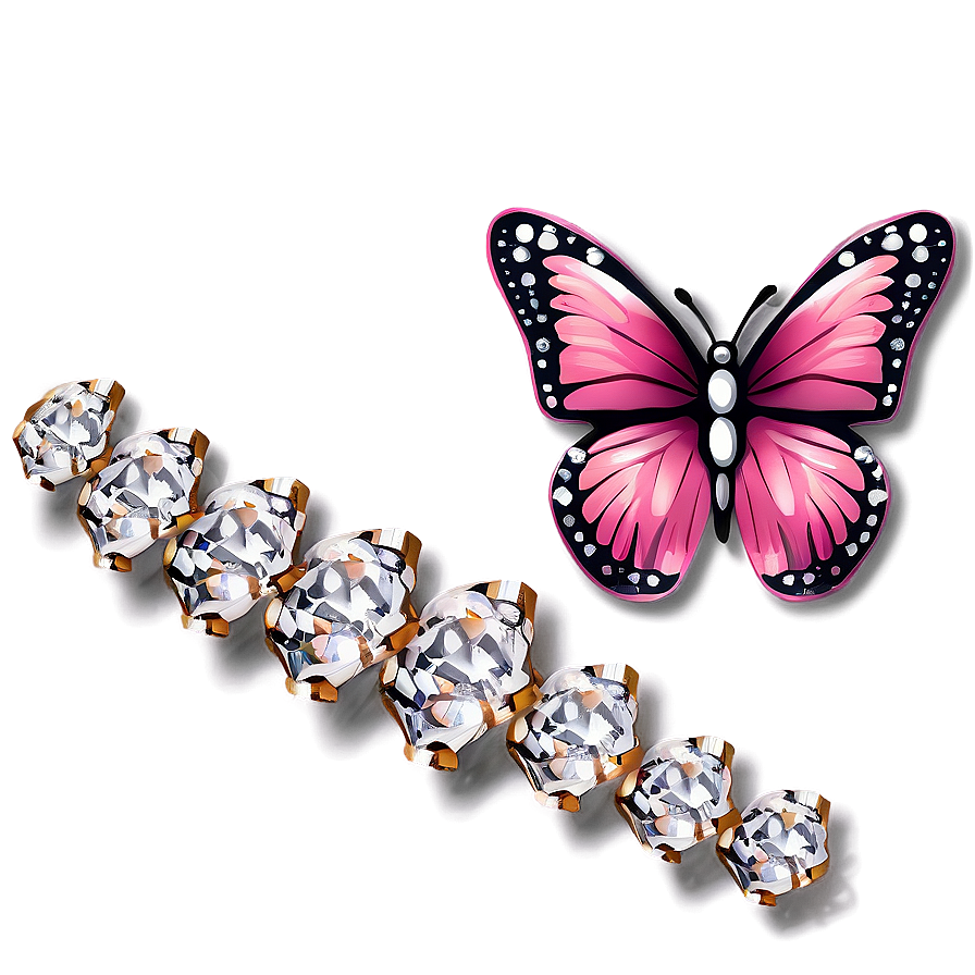 Pink Butterfly With Diamonds Png 05232024