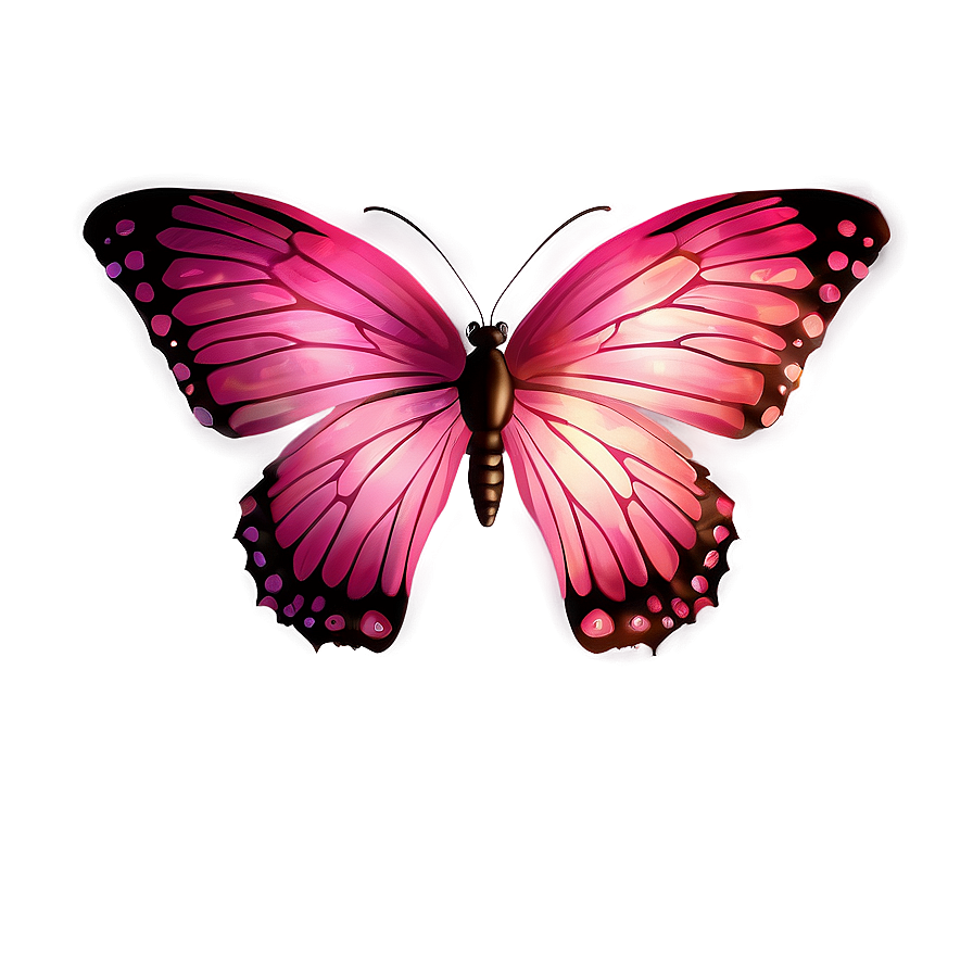 Pink Butterfly With Transparent Wings Png Sml68