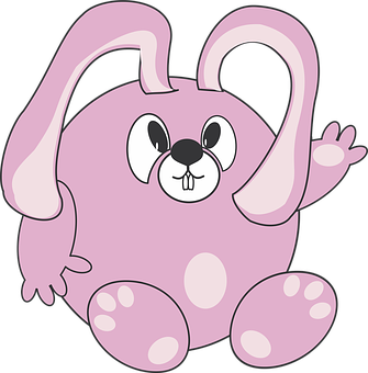 Pink Cartoon Bunny Vector