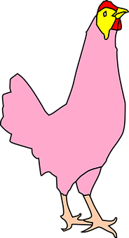 Pink Cartoon Chicken Illustration