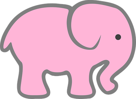 Pink Cartoon Elephant