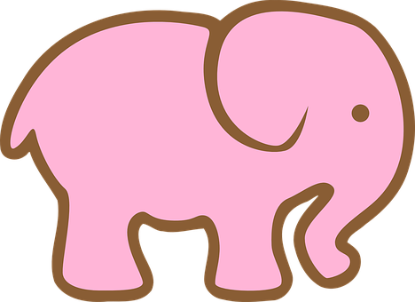 Pink Cartoon Elephant