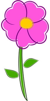 Pink Cartoon Flower