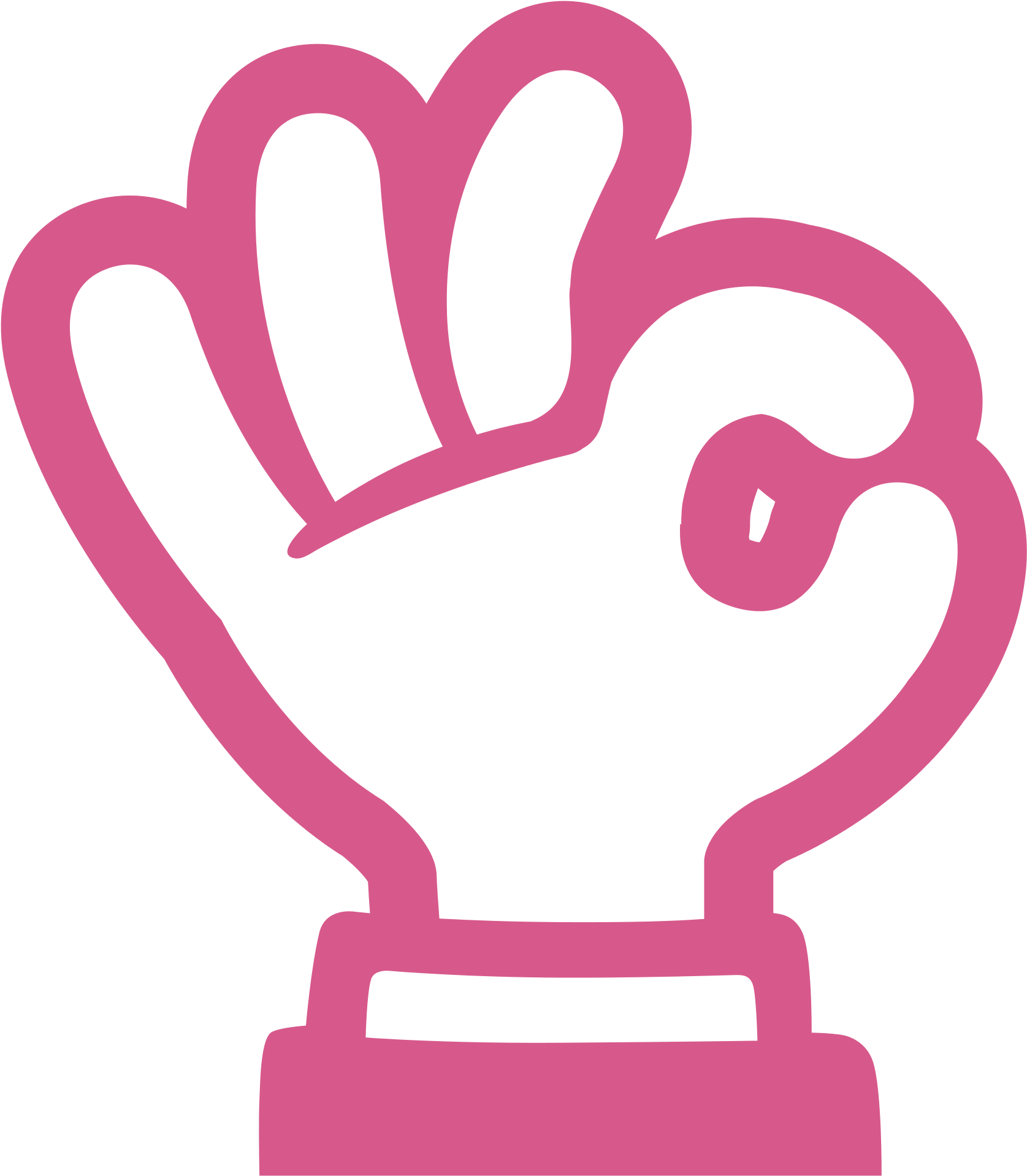 Pink Cartoon Glove Hand Gesture