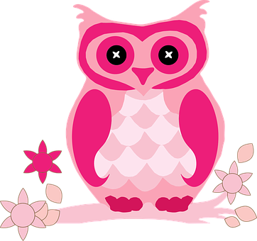 Pink_ Cartoon_ Owl_ Vector