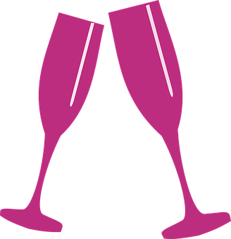 Pink Champagne Glasses Vector