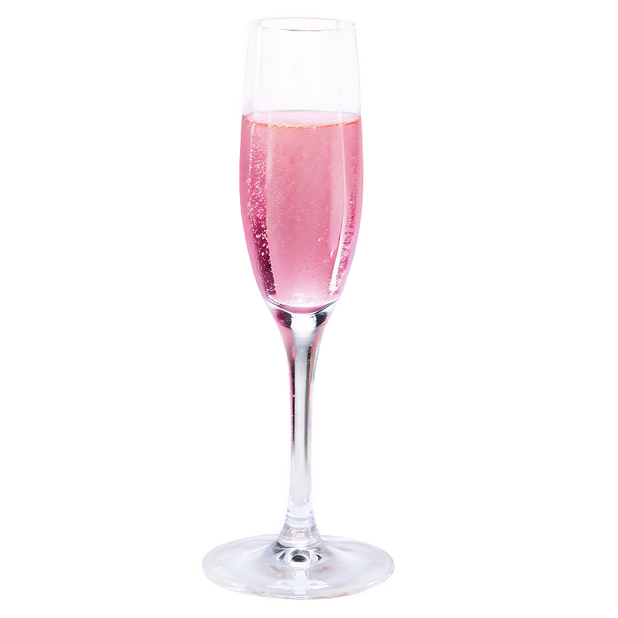 Pink Champagne In Crystal Glass Png 83