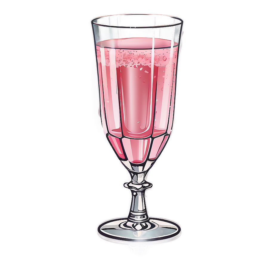 Pink Champagne In Crystal Glass Png Vej