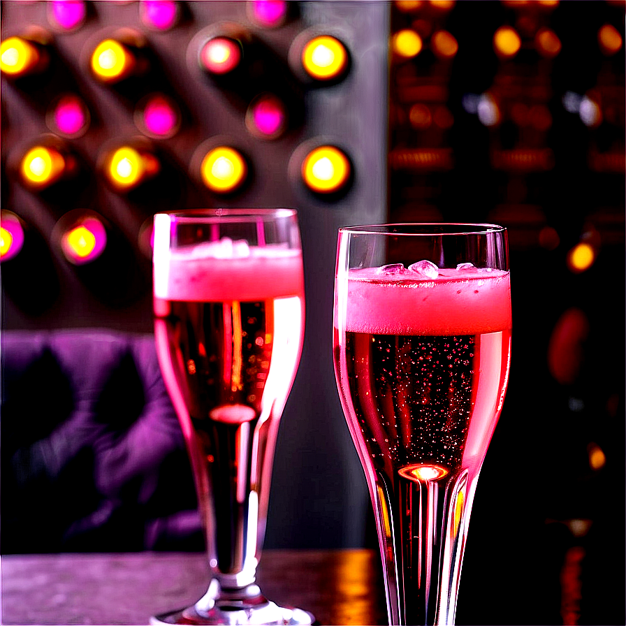 Pink Champagne In Elegant Bar Setting Png Rsd74