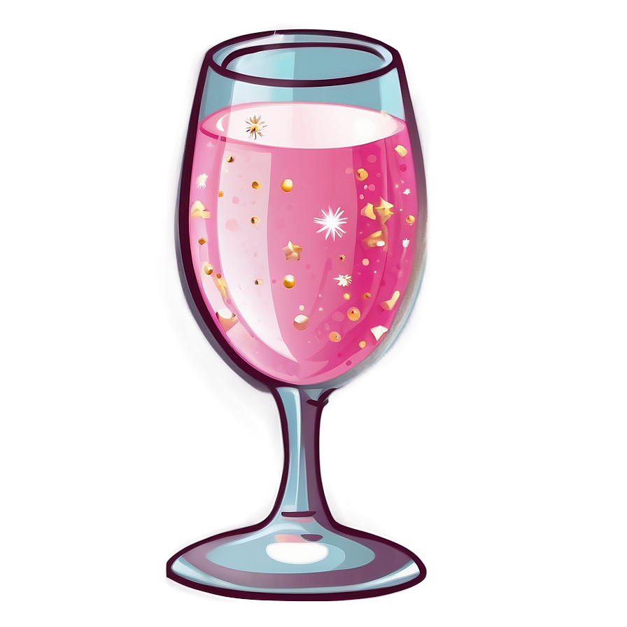 Pink Champagne New Year Celebration Png 25