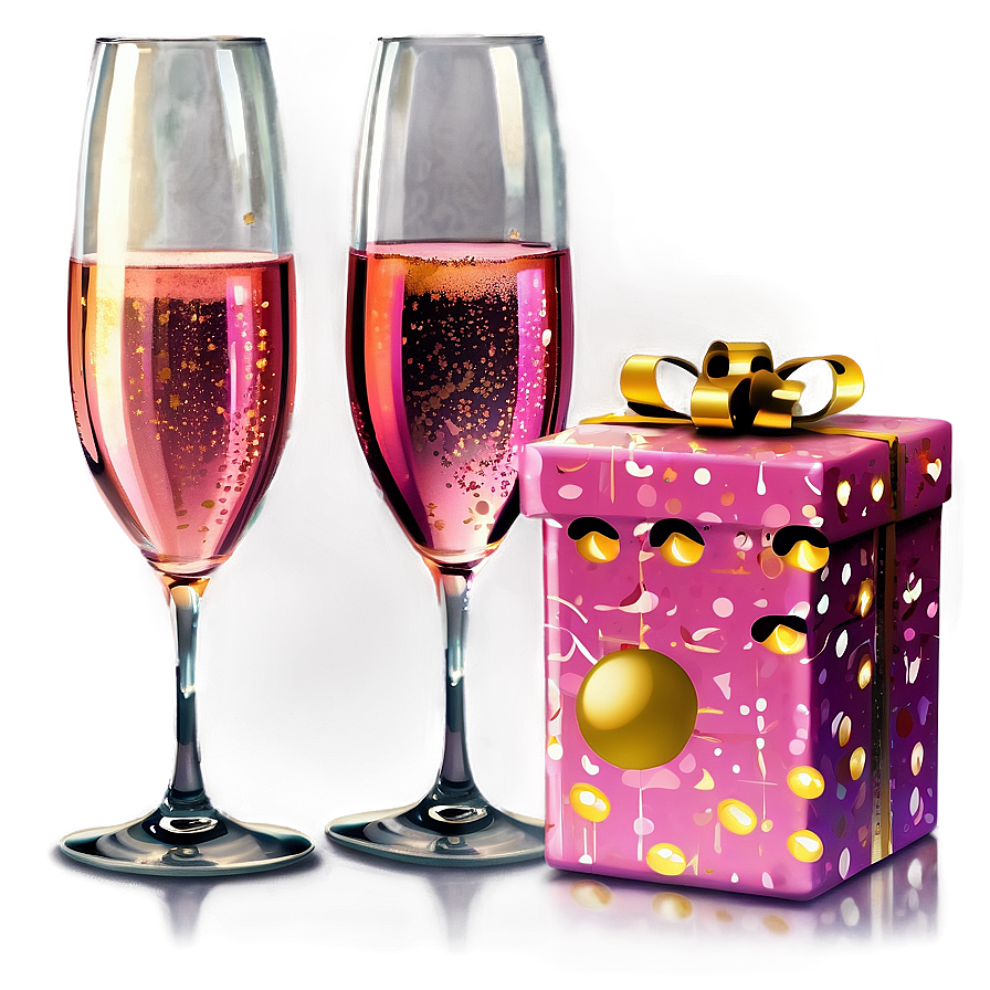 Pink Champagne New Year Celebration Png Jbo83