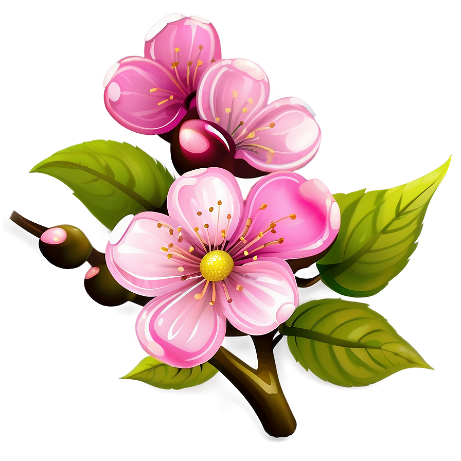 Pink Cherry Blossom Clipart Png Hxa84