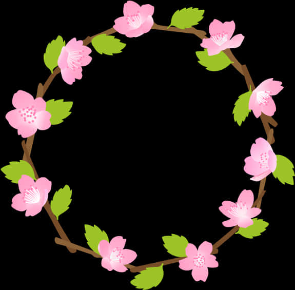 Pink Cherry Blossom Wreath