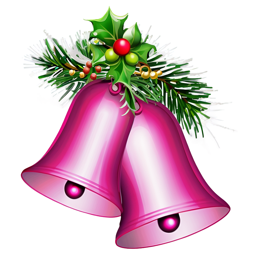 Pink Christmas Bells Png Aho