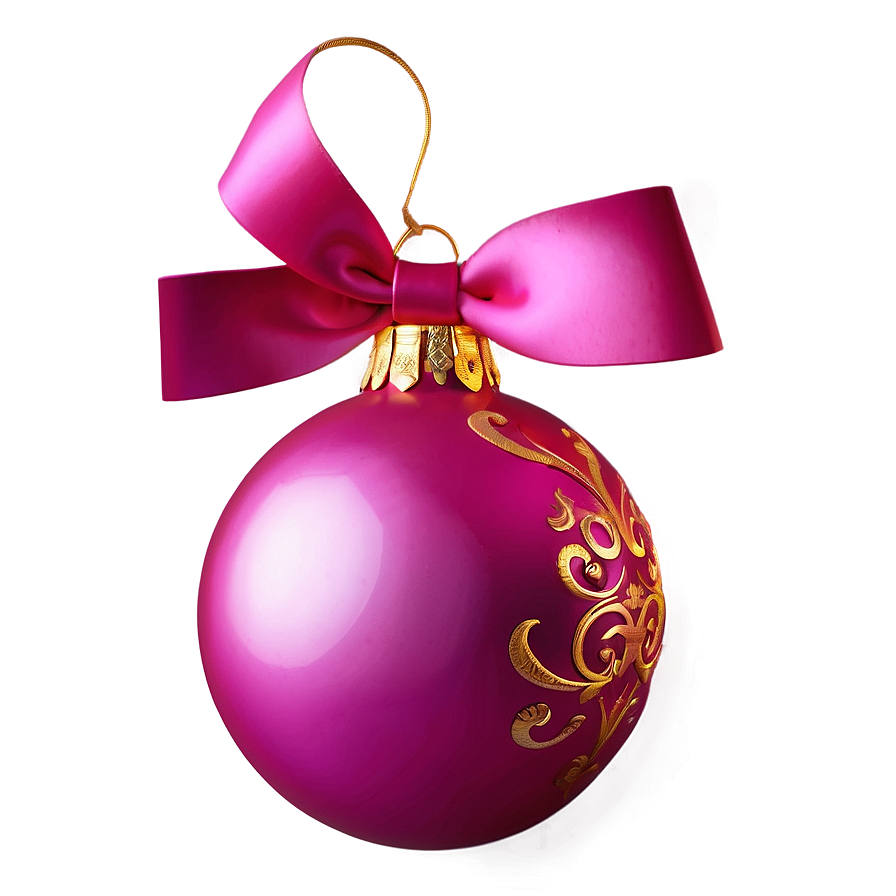 Pink Christmas Ornament Png 05062024