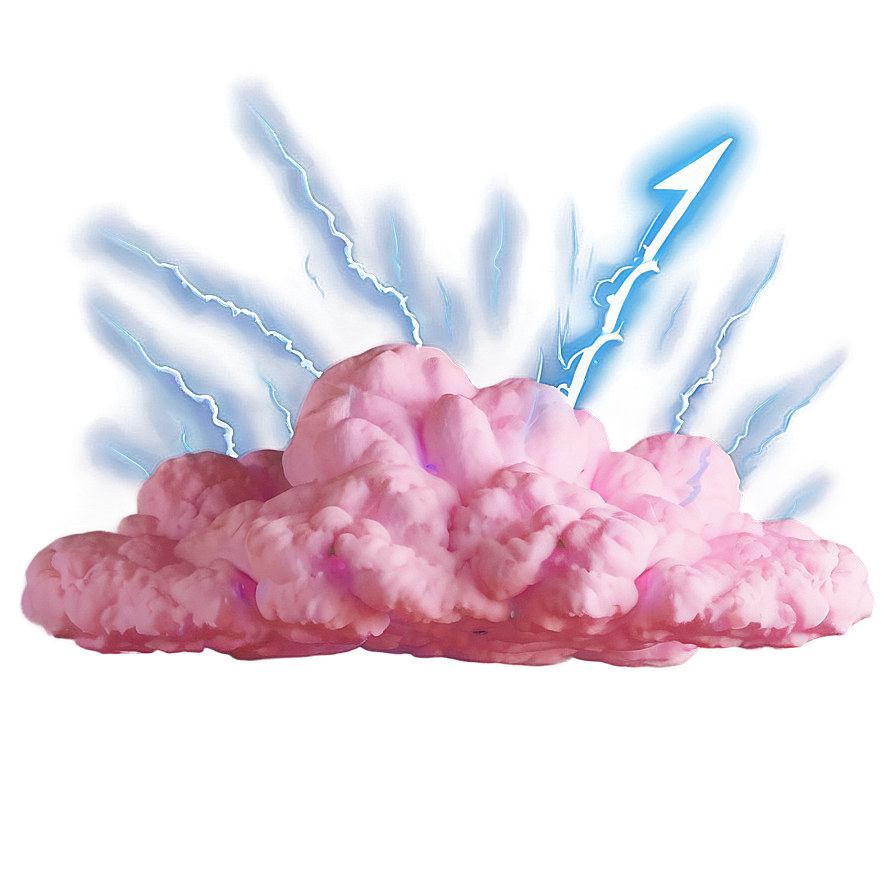 Pink Cloud With Lightning Png Ekq36