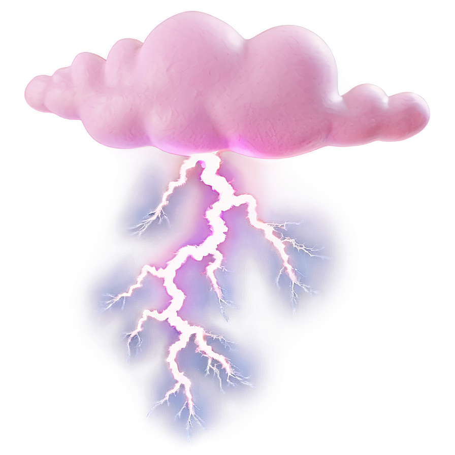 Pink Cloud With Lightning Png Voy