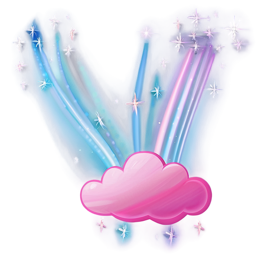 Pink Cloud With Shooting Stars Png 06252024