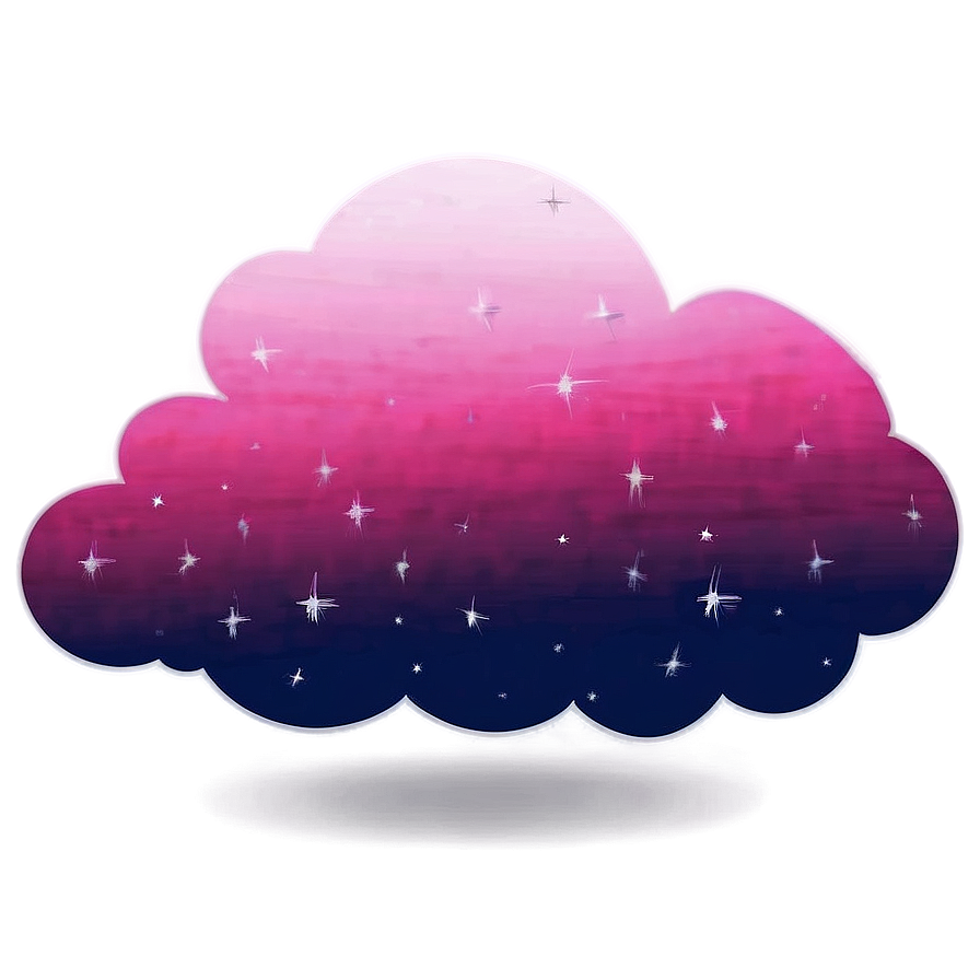 Pink Cloud With Stars Png 06252024