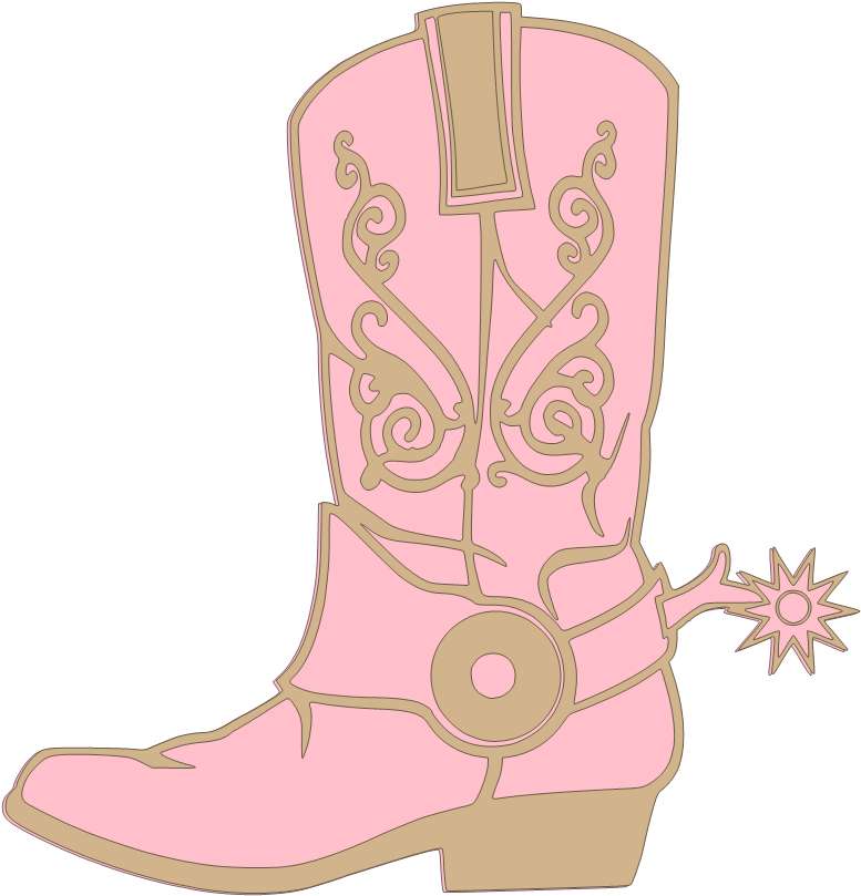 Pink Cowboy Boot Illustration