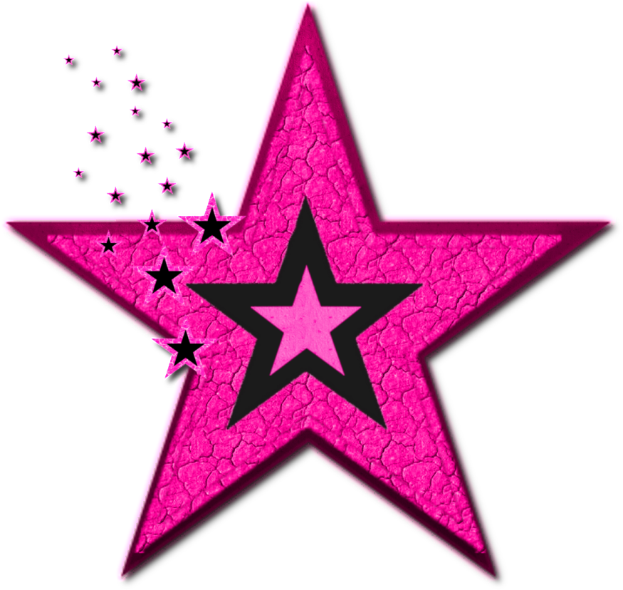 Pink Cracked Texture Star Tattoo Design