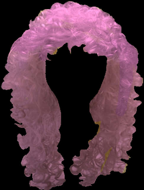 Pink Curly Wig Silhouette