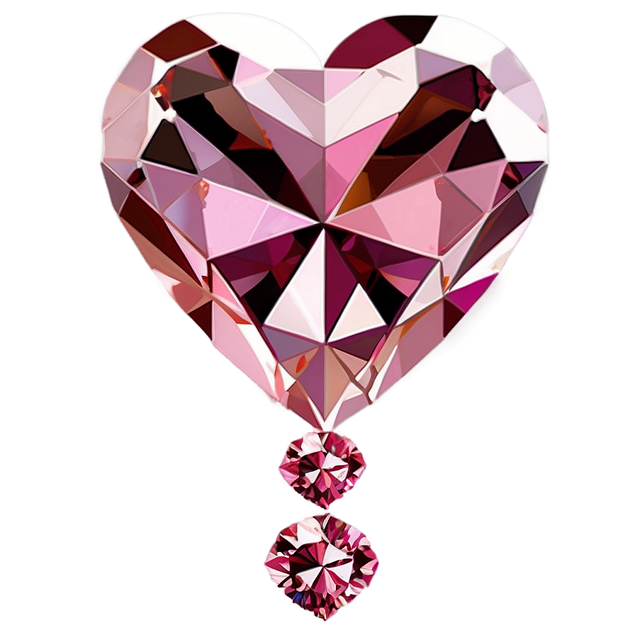 Pink Diamond Heart Elegance Png Aub