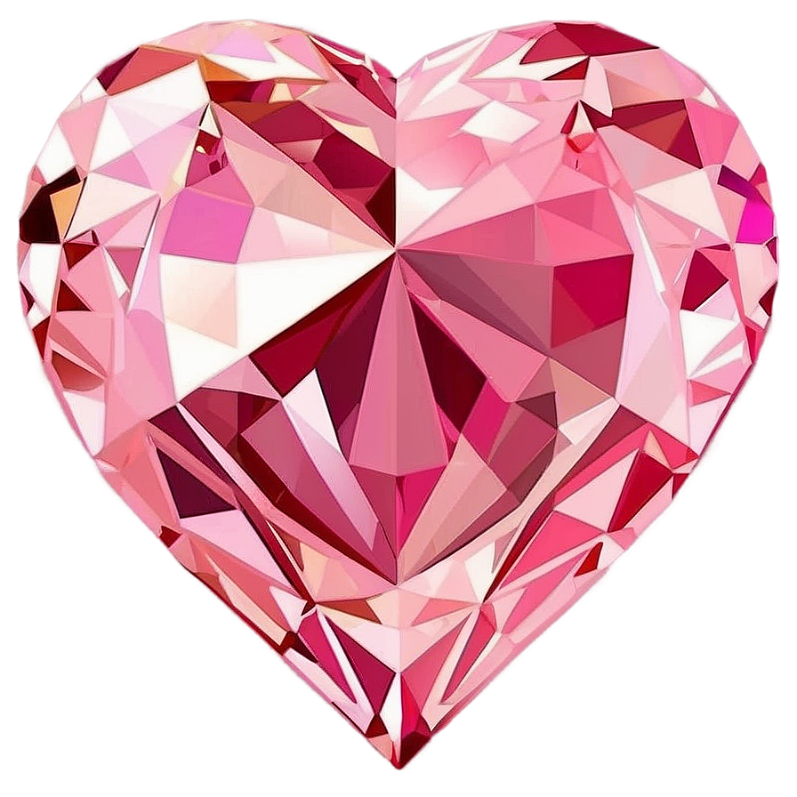 Pink Diamond Heart Love Emblem Png 57