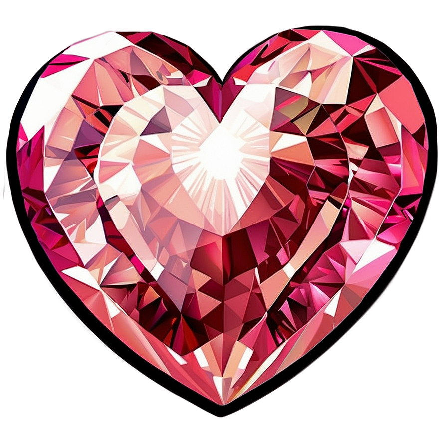 Pink Diamond Heart Love Emblem Png 86