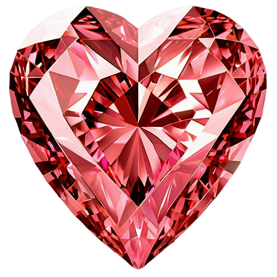 Pink Diamond Heart Romance Png 06282024