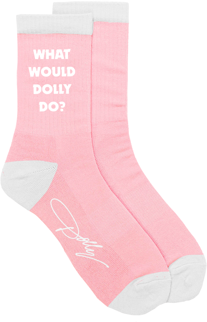 Pink Dolly Quote Socks