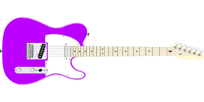 Pink Electric Guitar Illustration