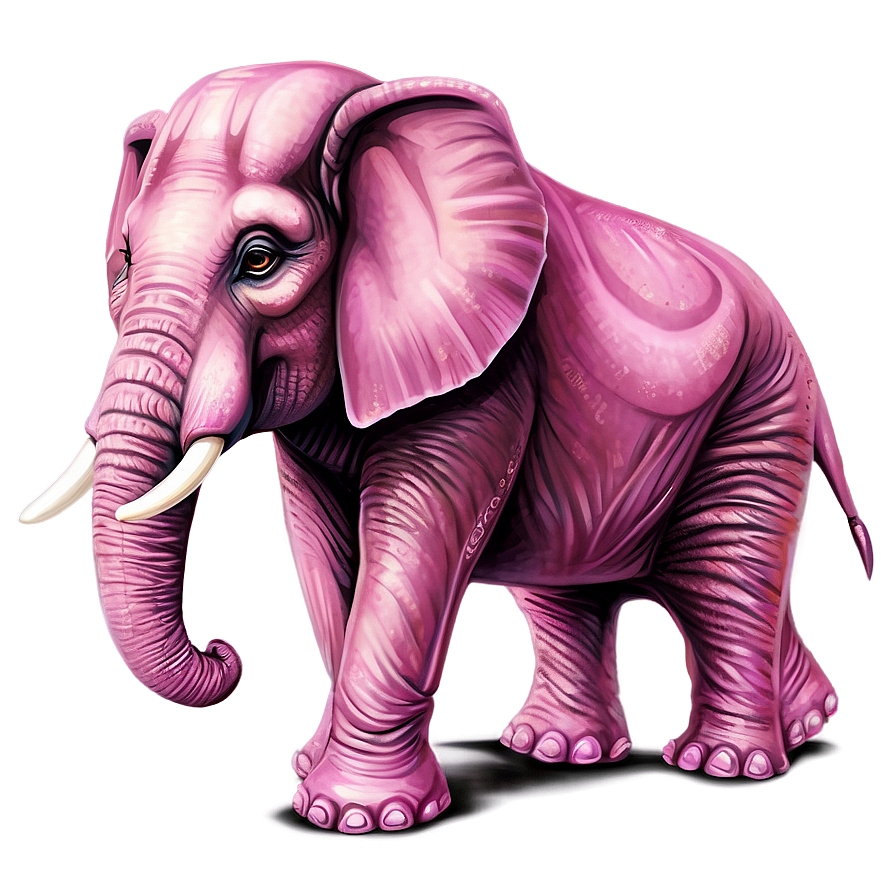 Pink Elephant Illustration Png 06292024