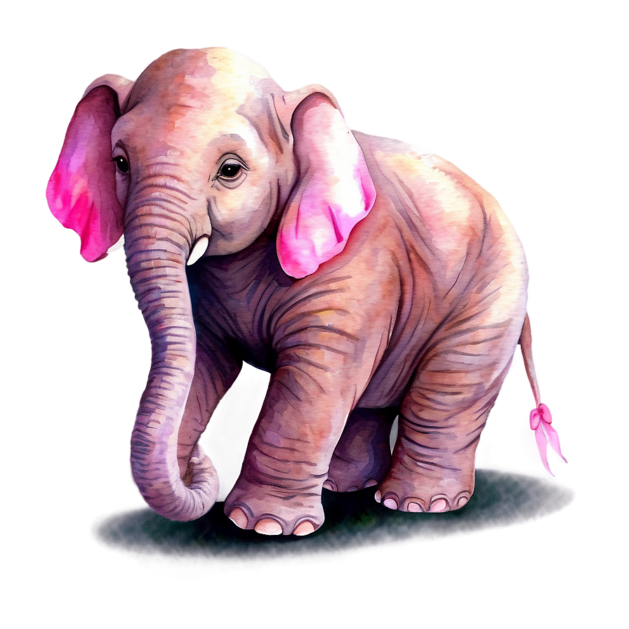 Pink Elephant Watercolor Png Cra31