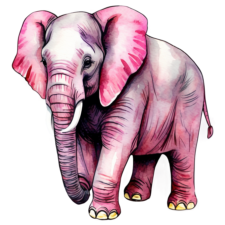 Pink Elephant Watercolor Png Cyh73