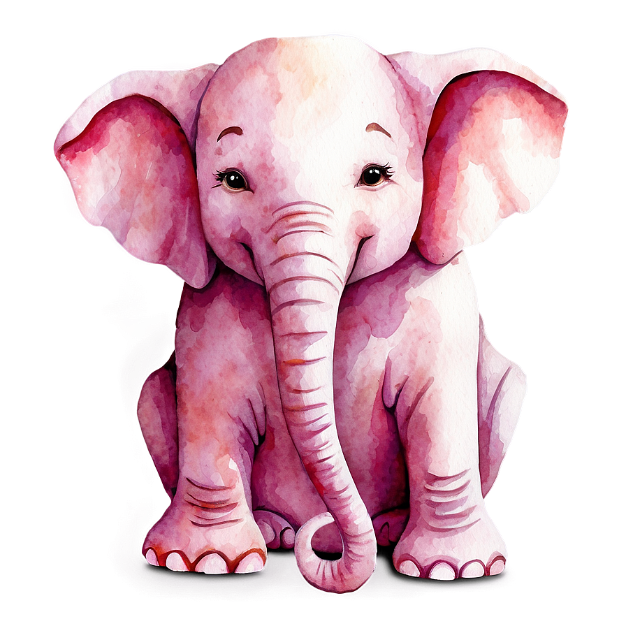 Pink Elephant Watercolor Png Sls