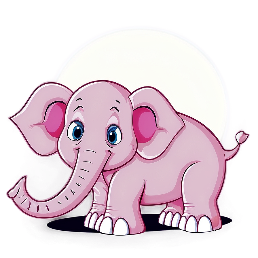 Pink Elephant With Moon Png 56