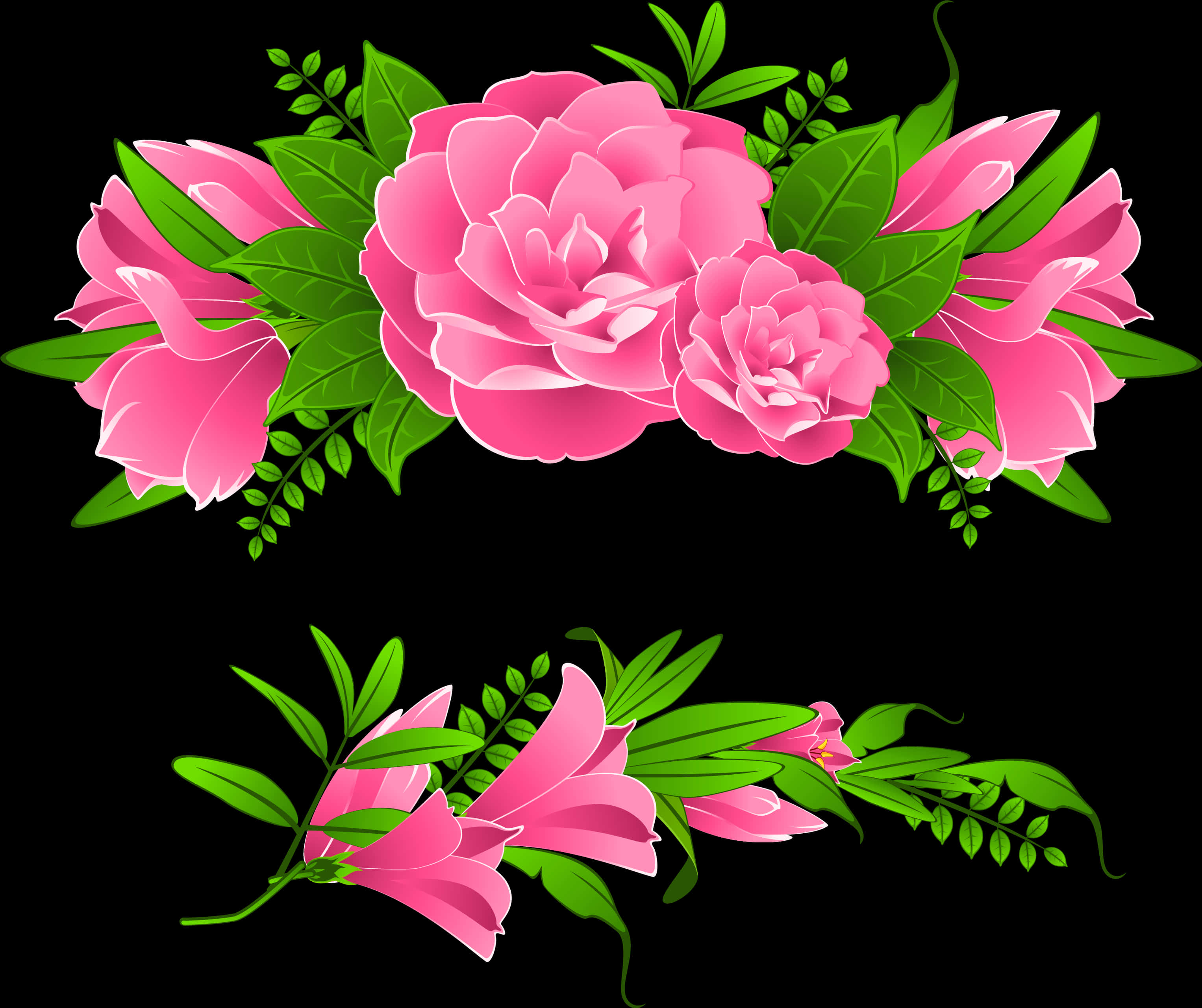 Pink_ Floral_ Arrangement_ Vector